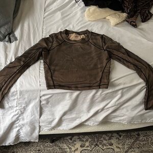 ALO Yoga Sheer Black Crop Top